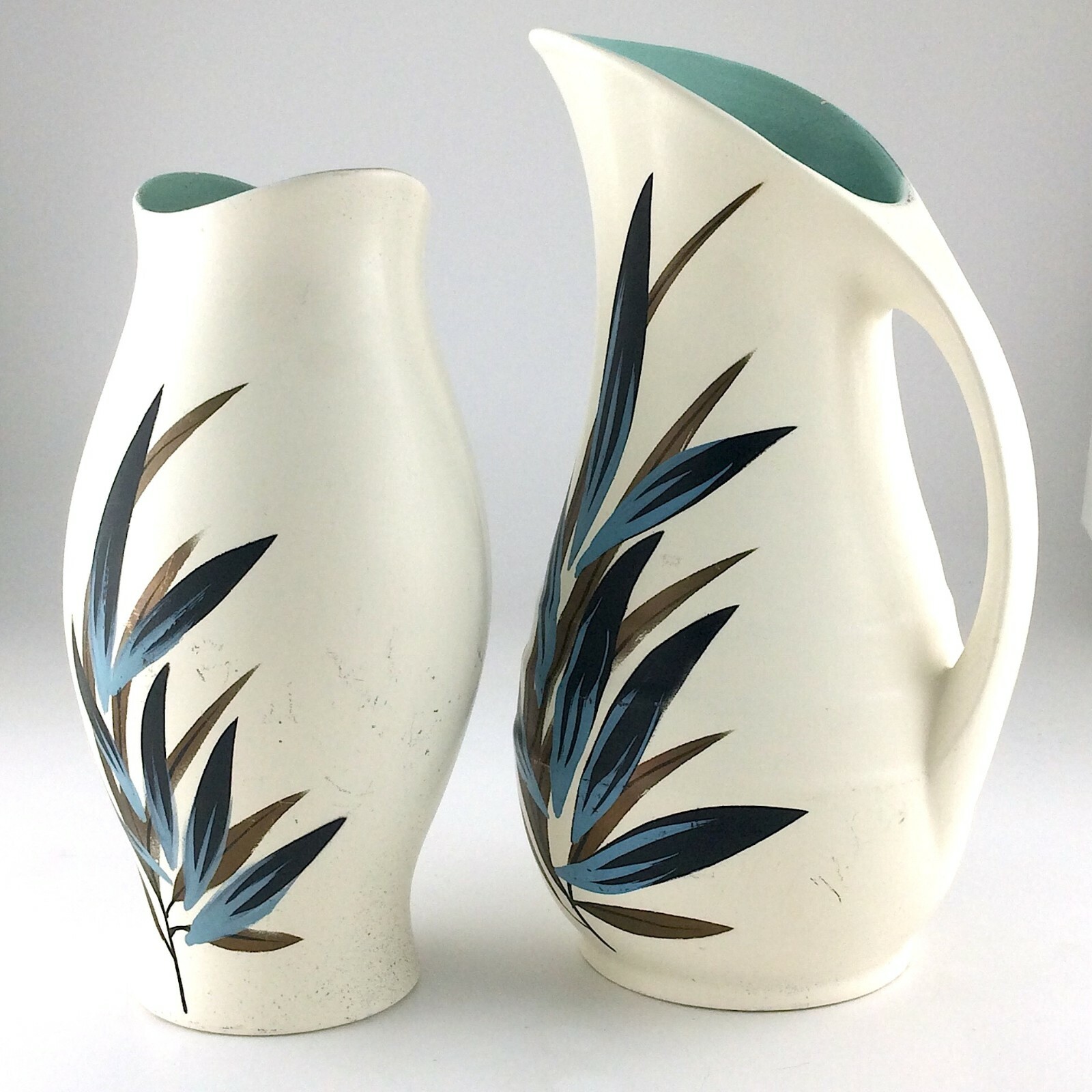 Antique British Clandon Brentleigh Ware England Pottery Matching Vases