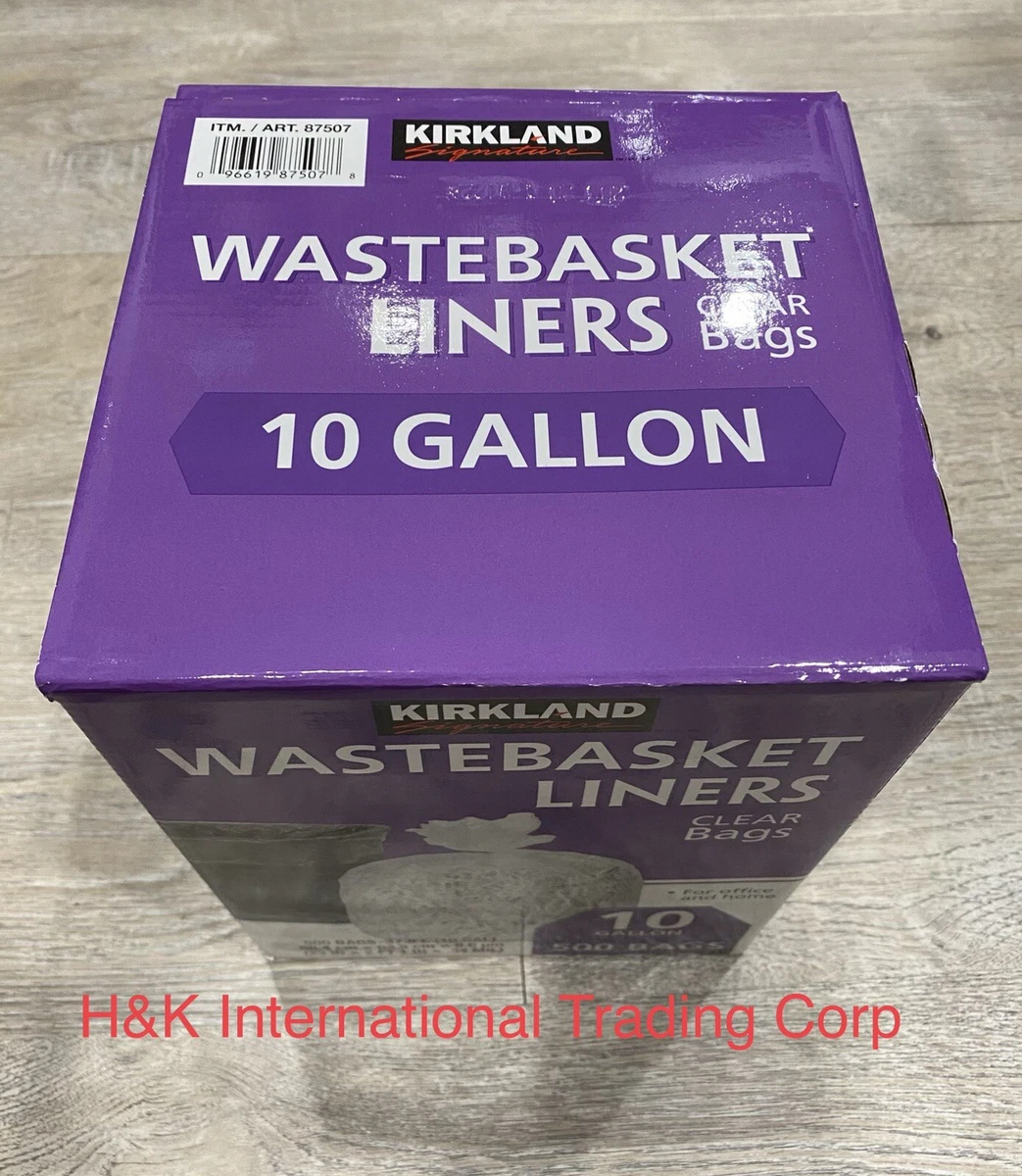 Kirkland wastebasket sale liners 10 gallon