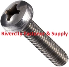 (100) 12-24x1-1/4 Phillips Pan Head Machine Screws Stainless Steel #12 x 1-1/4 