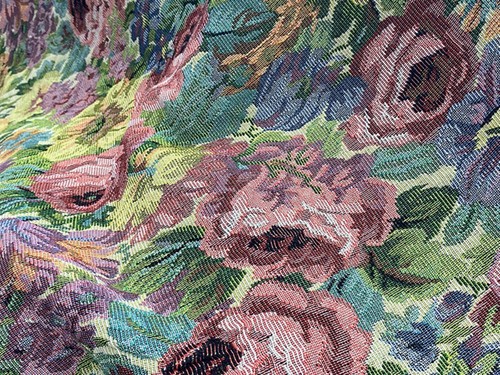 Purple Rose Vintage French Jacquard Tapestry Upholstery Decorative Indoor Fabric - Picture 4 of 6