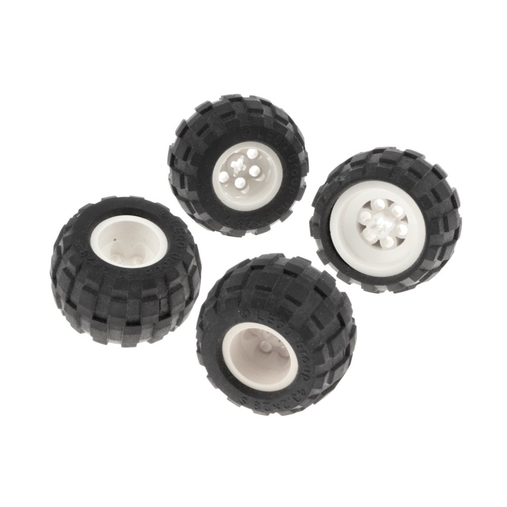 4x Lego Technic Wheel B-Ware Used 43.2x28 S Black Rim Tire 6580ac01