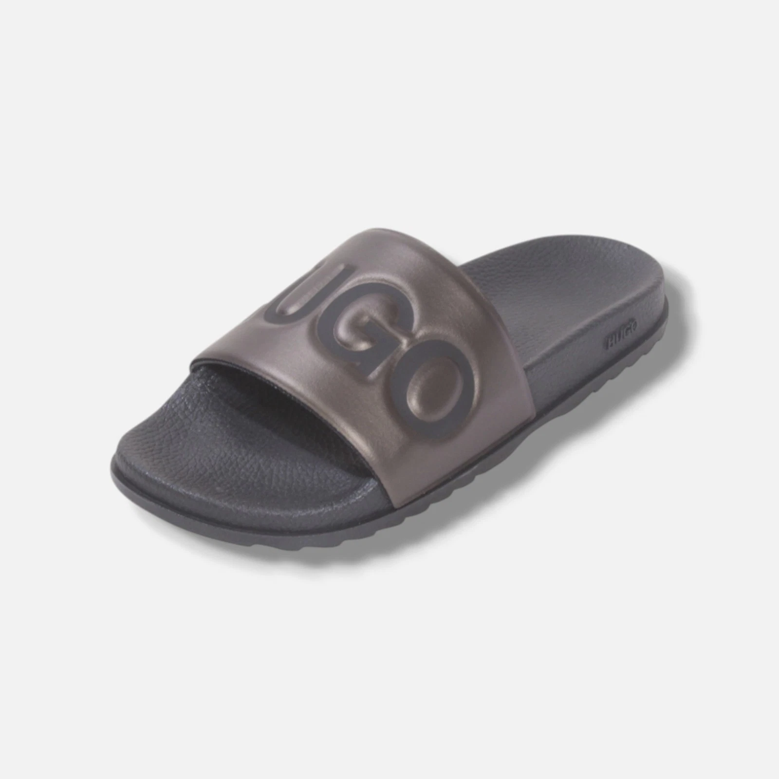 Hugo Boss Men's Brown Match Sandals Slides Big Logo Contrast Shoe Size 8