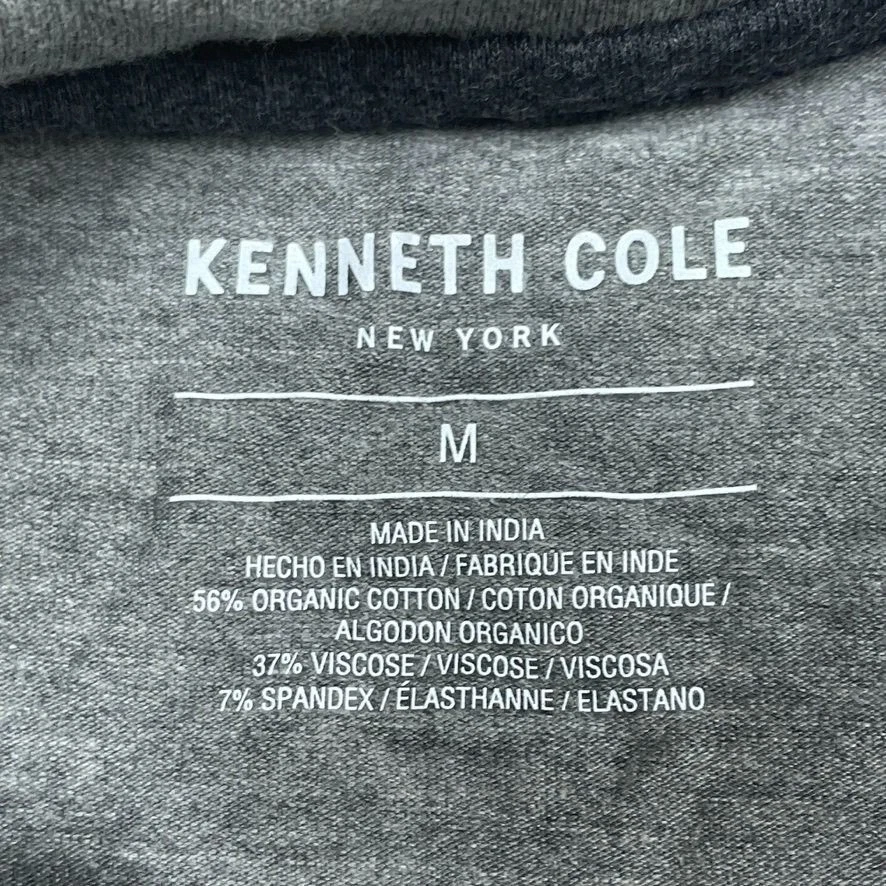 Camiseta Kenneth Cole Gris Mezcla Algodón Orgánico M Nueva con Etiquetas 6880 Foto 3 de 4