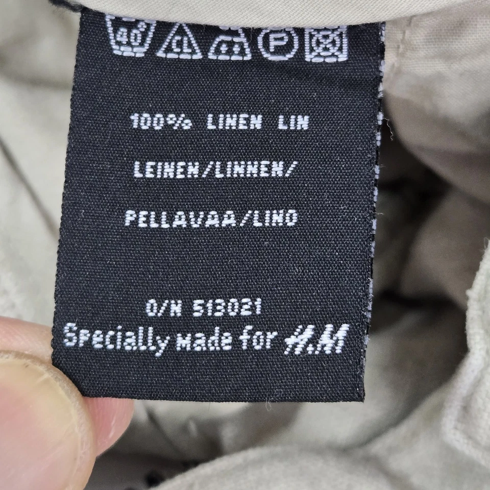 Pantalones Cornwell Mujer M Marrón 100% Lino Bolsillos Rectos Tiro Medio 32" Entrepierna Foto 3 de 4