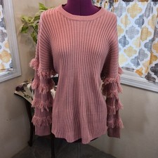 NWT Kate  Sam Terra - Cotta Fringed Sweater Size XXL