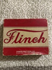 Vintage FLINCH Card Game, Parker Brothers. Copyright 1938. Original Box