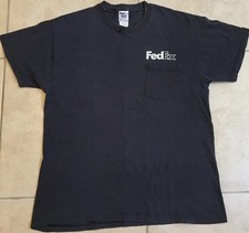 Vtg 90s FedEx Faded Distress Shirt L USPS Postal Service Post Office Mail Grunge