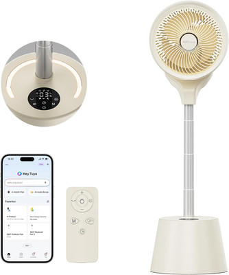 Rechargeable Smart Pedestal Fan, 20Db Quiet 360° Oscillating Fan | DC Motor Wi-F
