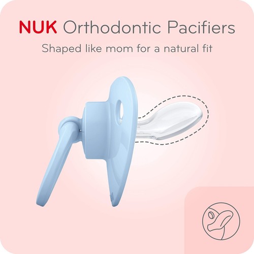 NUK Comfy Orthodontic Pacifiers Pink 18-36 Months 2 Count - Picture 2 of 4