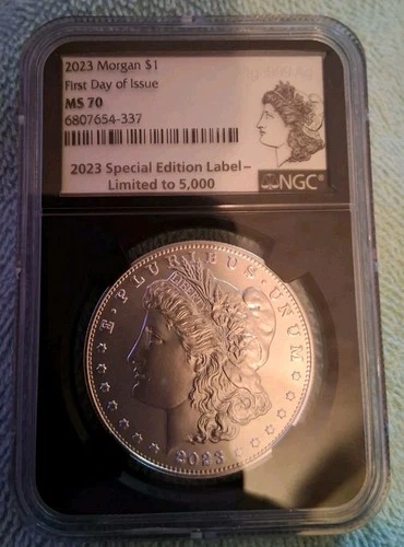 2023 P Morgan Silver Dollar ngc ms70 First Day Of Issue Limited Edition