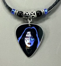 Handmade KISS Ace Frehley aluminum Guitar Pick Necklace
