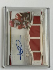 2013 Topps Prime Knile Davis Autograph Quad Patch Rookie Card. #354/399. rookie card picture