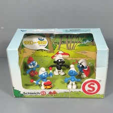 2010 Schleich 1960 to 1969 Edition Smurfs PVC Figures Set In Box Black Smurf