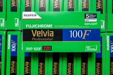 5 Pack Fujifilm Velvia 100F RVP 220 Medium Format Fujichrome Expired 2012 FROZEN