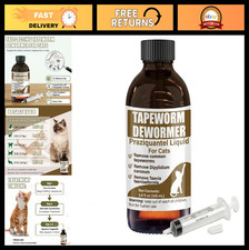 Effective Tapeworm Dewormer for Cats Kittens - Praziquantel Liquid 100 mL Dr