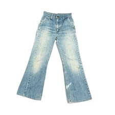  Vintage Youth 1970s Levi  s Orange Tab Light Denim Bell Bottoms w/ Patches