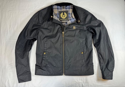 Belstaff Kelland Waxed Cotton Jacket Black Men's IT 48 UK US 38 Moto Cafe Racer