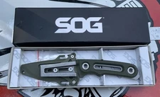 SOG Provider FX Fixed Knife 3.75"  CPM S35VN Steel Full Blade Green G10 Handle