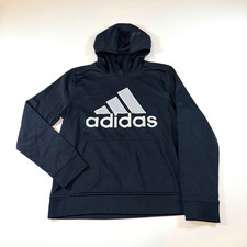 Adidas Women's Black Hooded Sweatshirt Size Large 14/16 Excellent Condition