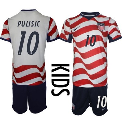 2026 World Cup Series USA Team Christian Pulisic #10 Soccer Jersey Set for Kids