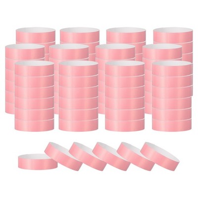 500 Pack Paper Wristbands for Events, Neon Party Concert Wrist Bands Pink