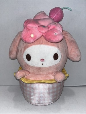 Sanrio My Melody Plush w/ Bowl Pink Cherry Bow 10  2024 Official 