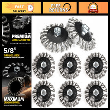 8 Pack 4" Stainless Steel Wire Wheels for Angle Grinder - Rust Removal Brush, 5/