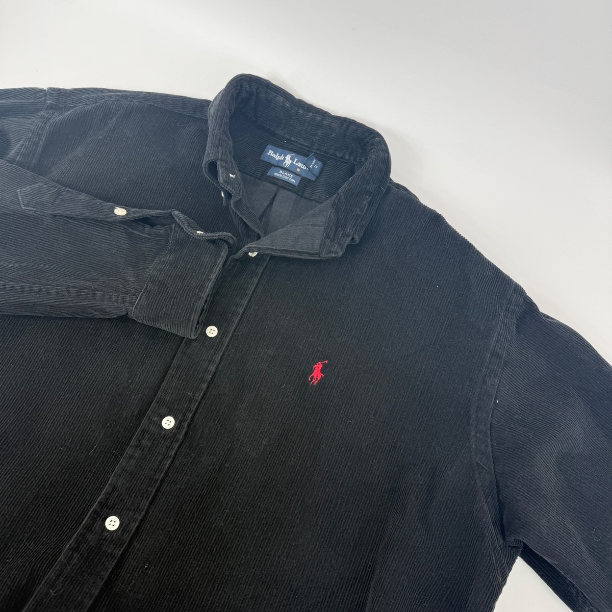 Polo Ralph Lauren Blake Black Corduroy Button Down Shirt Mens