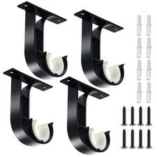 Ceiling Curtain Rod Bracket, 4 Pack Heavy Duty Curtain Rod Holders, Aluminum ...