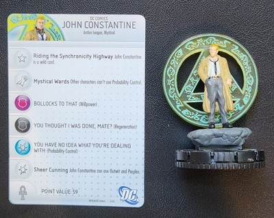 Wizkids DC Heroclix John Constantine #019 DC 52 set Rare Figure + Card Used