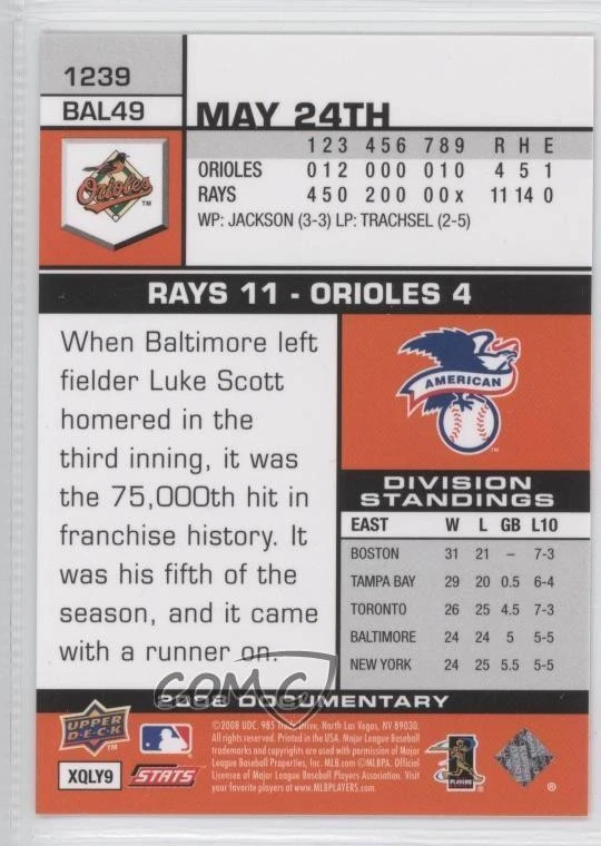 2008 Upper Deck Documentary Ramon Hernandez #1239 - Image 2 of 2