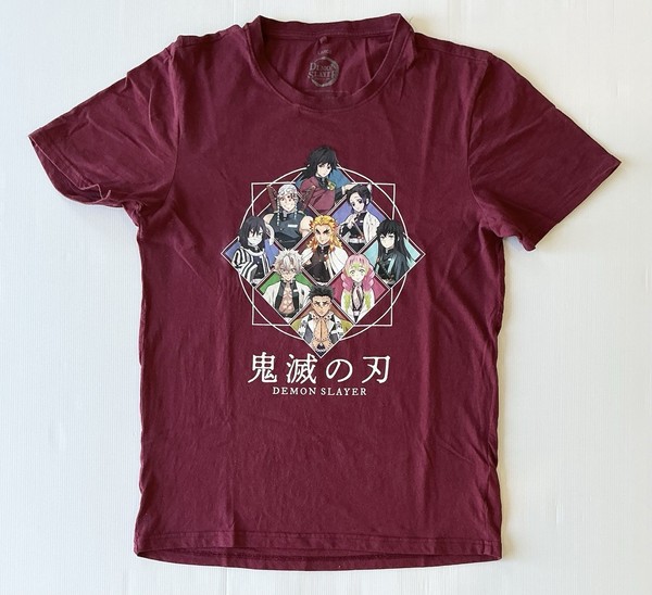 Demon Slayer Women’s T-Shirt Japanese Anime Burgundy Shirt Manga Tee