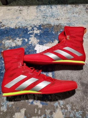 Adidas Box Hog 4 Boxing MMA Shoes Red Silver Yellow JP9846 Men's Size 9.5 NWT