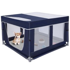 42 42 inch Dog Playpen with Pee Pad, Soft Puppy Playpen, 25 Height Pet Pl