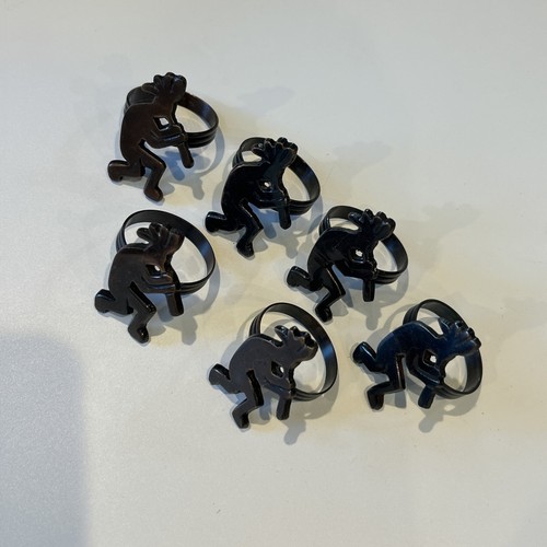 Juego de 6 servilleteros de metal Southwest diseño Kokopelli bronce metal - Imagen 4 de 8