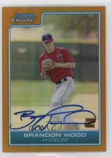 2006 Bowman Chrome Prospects Gold Refractor 44/50 Brandon Wood #BC231 Auto 0o48