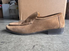 The Row New Soft Suede Easy Loafer sz 37.5 Bark Brown Made in Italy w/ dust bag