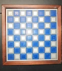 Franklin Mint Civil War Militaria Chess Set Metal Figures Blue/White Board 1983