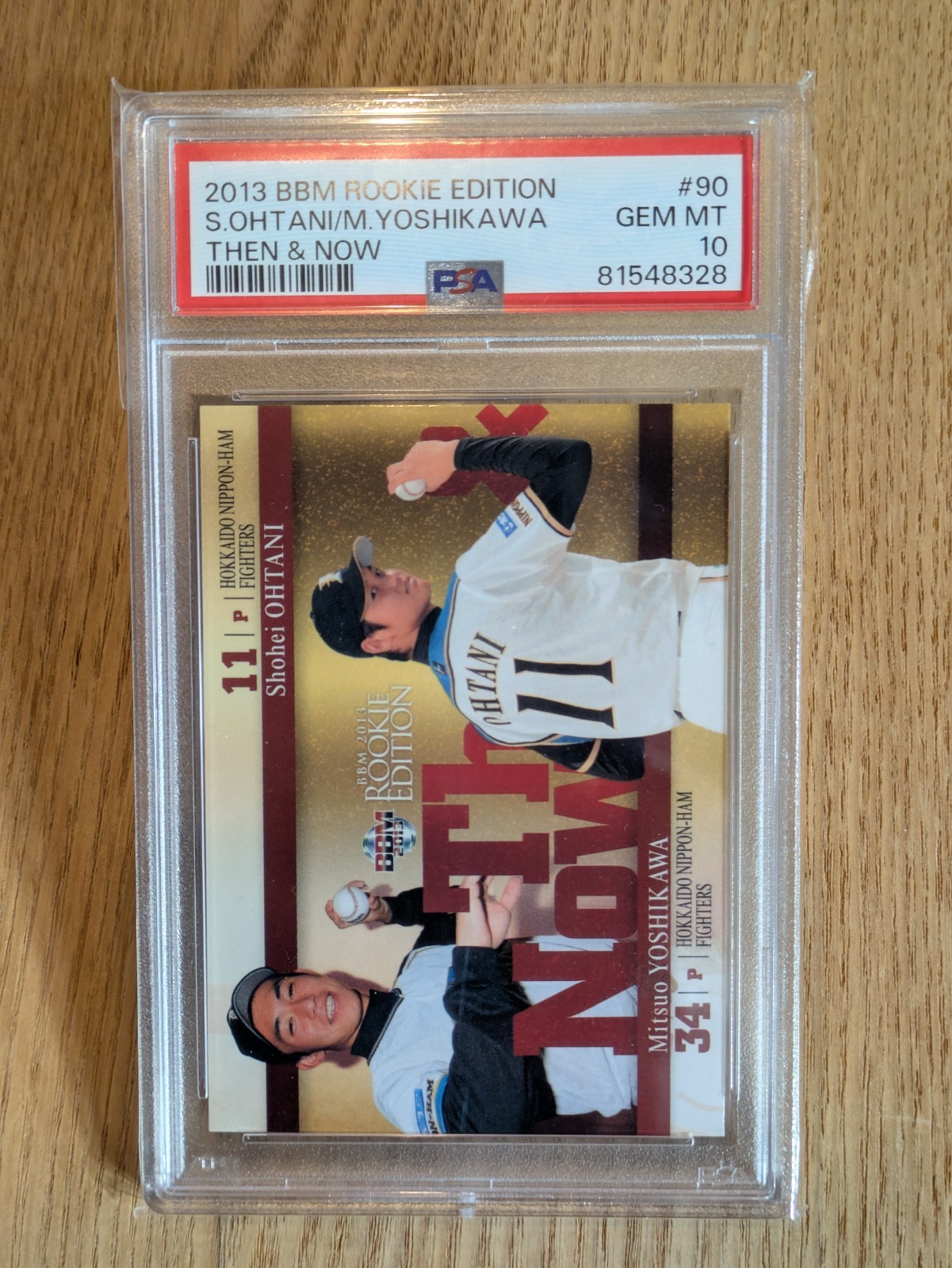 OHTANI & YOSHIKAWA 2013 BBM Rookie Edition THEN & NOW #90 PSA10