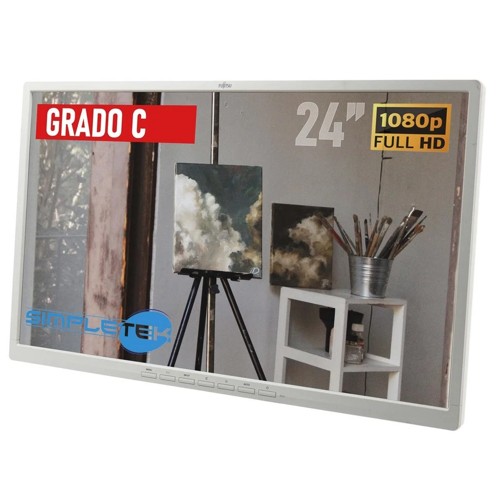 Fujitsu B24w-5 Bildschirm LCD Display 24 " HD VGA DVI Multimedia Lautsprecher PC - Bild 2 von 4