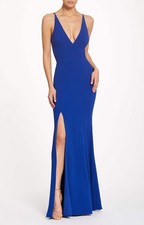 Dress The Population Womens Blue Midi Dress V-Neck Sleeveless RRP £160