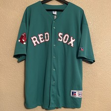 Vintage Boston Red Sox Curt Schilling Russell MLB Green St Patrick Jersey Sz 2XL