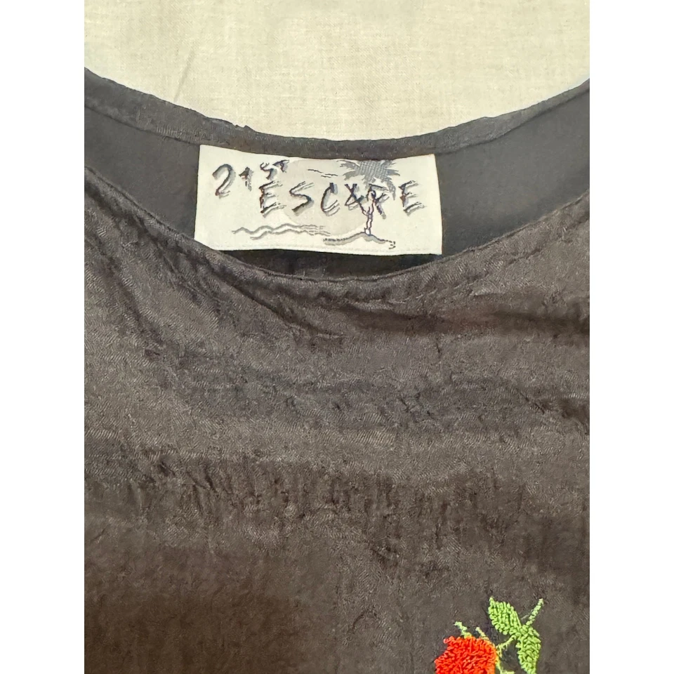 Maxi Vestido American Vintage 21st Escape Negro Gótico, Mediano Foto 3 de 4