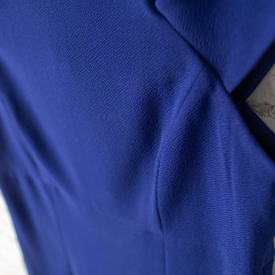 MSK 女式晚礼服连衣裙 12 码皇家蓝色开衩正式长裙全新旧货 — 第 3/4 张图片