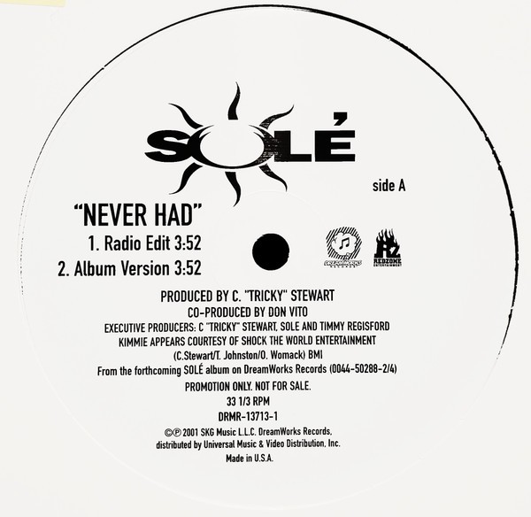 Solé - Never Had, 12", (Vinyl)