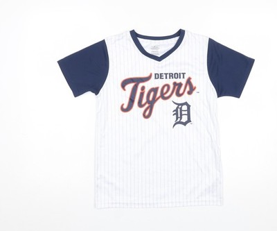 Team Leichtathletik Jungen weiß Detroit Tigers 8 Jahre Baseball Trikot T-Shirt