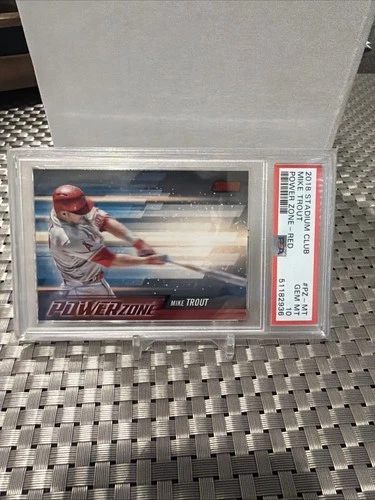 2018 STADIUM CLUB BASEBALL CARD #PZ-MT RED SP MIKE TROUT PSA 10 POWER ZONE