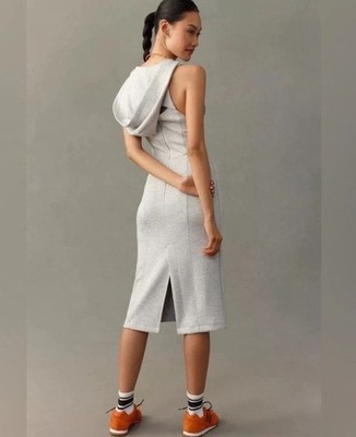 Daily Practice Grey Polo Hooded Midi Dress Size Small EUC