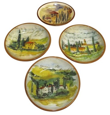 Williams Sonoma Marc Lacaze Paysage 6'' Dip Dish Bowls Plus Portugal Tuscan Oval