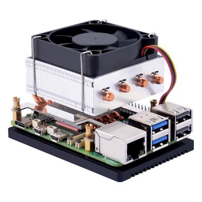 GeeekPi Low-Profile Plus CPU Kühler für Raspberry Pi 5, Aluminium Active Cooler